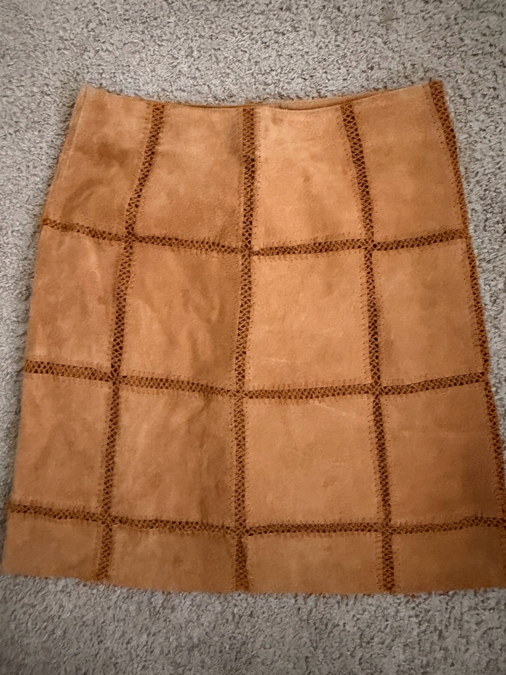 Classic Suede Pencil Skirt in Camel